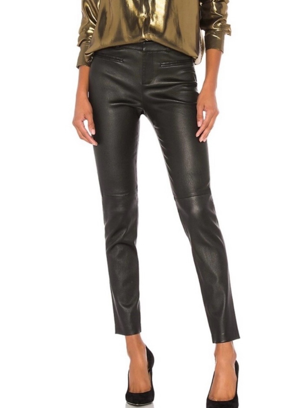 Equipment Sylvanna 100% Leather Trouser Size 2 True Black